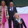 Martina Navratilova, Chris Evert et Jean Gachassin inaugure un court tout rose à l'occasion de la journée de la femme célébré à Roland-Garros le jeudi 7 juin 2012