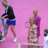 Martina Navratilova, Jana Novotna, Chris Evert et Jean Gachassin inaugure un court tout rose à l'occasion de la journée de la femme célébré à Roland-Garros le jeudi 7 juin 2012