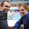 Laure et son frère Nicolas Manaudou le 17 novembre 2007 à Berlin