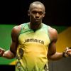 Usain Bolt à Londres le 1er juin 2012 pour la présentation de la collection Puma designée par Cedella Marley.