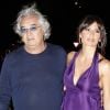 Flavio Briatore et sa femme Elisabetta Gregoraci arrivent à l'inauguration du restaurant Cipriani, à Ibiza, le 9 juin 2012