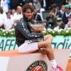 Rafael Nadal remporte son septième titre de Roland-Garros, à Paris, le 11 juin 2012.
