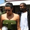 Kanye West et Kim Kardashian sortent de L'Avenue à Paris le 17 juin 2012