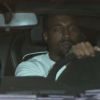 Kanye West, au volant d'une Lamborghini blanche, conduit sa chérie Kim Kardashian, à Paris le 18 juin 2012