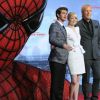 Andrew Garfield, Emma Stone et Rhys Ifans à Berlin le 20 juin 2012 pour la présentation de The Amazing Spider-Man.