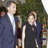 Letizia d'Espagne et son époux Felipe lors d'une soirée en leur honneur près de New York le 24 juin 2012