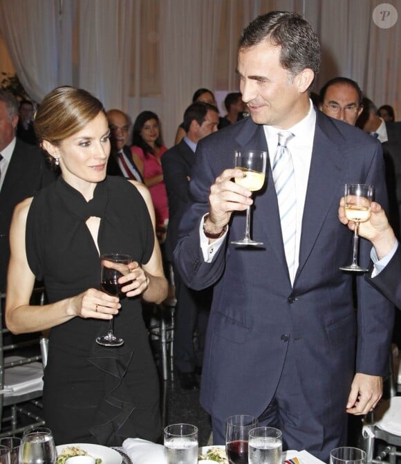 Letizia d'Espagne et son époux Felipe honorés lors d'une soirée près de New York le 24 juin 2012