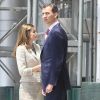 Letizia d'Espagne et son époux, le prince Felipe, lors de leur déplacement aux Etats-Unis. Le couple arrive à un forum dans le New Jersey, à côté de New York