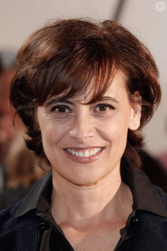 Inès de la Fressange au défilé haute couture Christian Dior automne-hiver 2012/2013 à Paris. Le 2 juillet 2012.