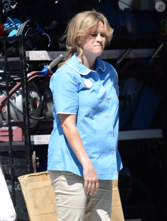 Reese Witherspoon, enceinte, sur le tournage de son dernier film Devil's Knot, à Atlanta, le 26 juin 2012
