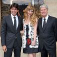 Jordi Constans, Louise Bourgoin et Yves Carcelle lors de l'ouverture de la boutique Louis Vuitton à Paris le 3 juillet 2012