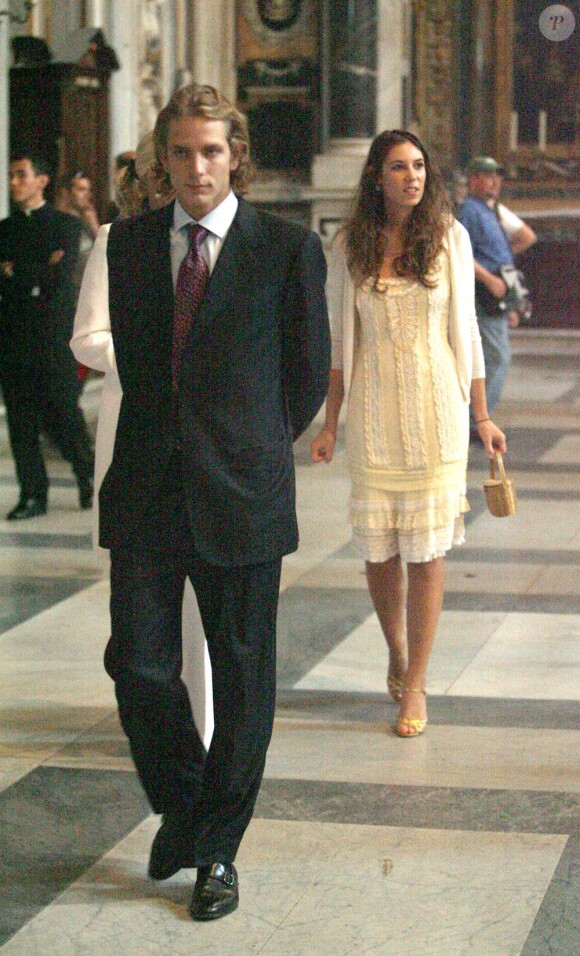 Andrea Casiraghi et Tatiana Santo Domingo à Rome en septembre 2006 au baptême du fils d'Elle Macpherson, Aurelius.
