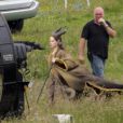 Angelina Jolie sur le tournage de  Maleficent . Juin 2012.