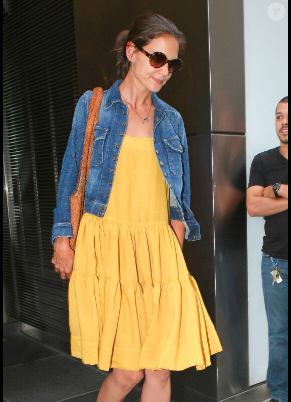 Katie Holmes retourne chez elle après un second rendez-vous avec ses avocats à Manhattan, New York, le 7 juillet 2012