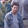  Tom Cruise, concentré, sur le tournage du film Oblivion à Mammoth Lakes en Californie le 11 juillet 2012 