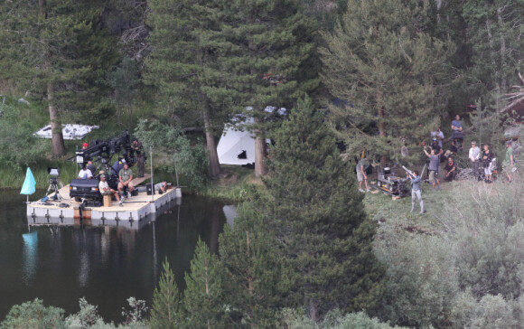 Le tournage du film Oblivion avec Tom Cruise à Mammoth Lakes en Californie le 11 juillet 2012