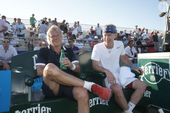 Bjorn Borg et John McEnroe, lors du tournoi Classic Tennis Tour, les jeudi 12 et vendredi 13 juillet à St-Tropez.