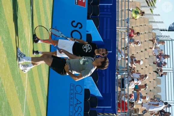 Cyril Hanouna et Fabrice Santoro, lors du tournoi Classic Tennis Tour, les jeudi 12 et vendredi 13 juillet à St-Tropez.