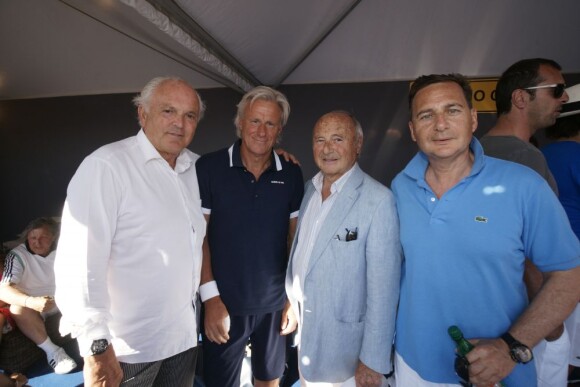 Christian Bimes, Bjorn Borg et Eric Besson, lors du tournoi Classic Tennis Tour, les jeudi 12 et vendredi 13 juillet à St-Tropez.