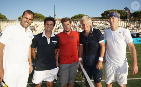 Cédric Pioline, Fabrice Santoro, Bjorn Borg et John McEnroe, lors du tournoi Classic Tennis Tour, les jeudi 12 et vendredi 13 juillet à St-Tropez.