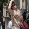 Exclu : Miranda Kerr shoote en pleine rue une nouvelle campagne Victoria's Secret pour la saison automne-hiver. New York, le 16 juillet 2012.