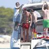 Mario Gomez et sa compagne Silvia Meichel lors de leurs vacances à Ibiza le 17 juillet 2012