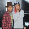 Pharrell Williams et Helen Lasichanh lors de la première de The Dark Knight Rises à New York le 16 juillet 2012