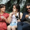 Keira Knightley, Hailee Steinfeld et Mark Ruffalo à New York lors du tournage du film Can a Song Save Your Life ? le 18 juillet 2012