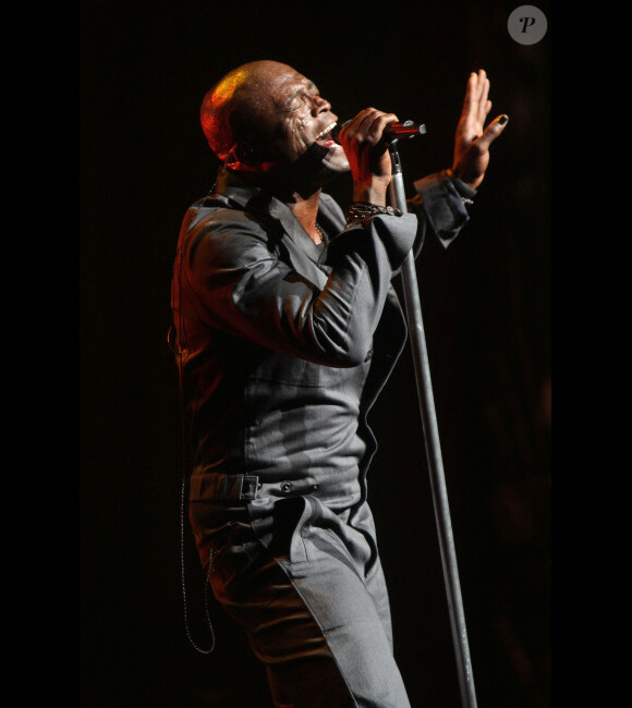 Seal en plein concert à New York, le 18 juillet 2012 à New York