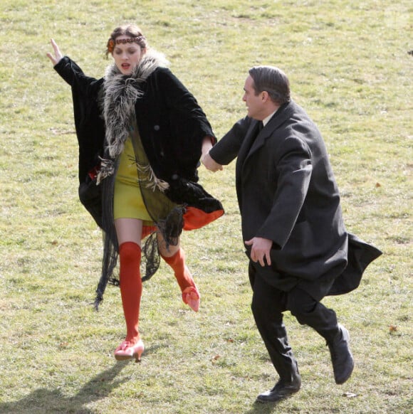 Marion Cotillard et Joaquin Phoenix sur le tournage de Low Life en février 2012 à New York.