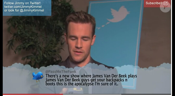 James Van Der Beek ne manque pas d'humour en découvrant des tweets déplaisants à son sujet sur le plateau de Jimmy Kimmel Live !
