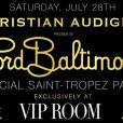 Christian Audigier en grande forme au VIP Room de Jean-Roch, le samedi 28 juillet 2012. Le styliste, d'humeur partageuse, a acheté 500 bouteilles de champagne pour les offrir aux clubbers !