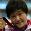 Ye Shiwen le 28 juillet 2012 à Londres. Elle a obtenu la médaille d'or sur le 400 m 4 nages au cours des Jeux olympiques