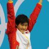 Ye Shiwen le 28 juillet 2012 à Londres. Elle a obtenu la médaille d'or sur le 400 m 4 nages au cours des Jeux olympiques