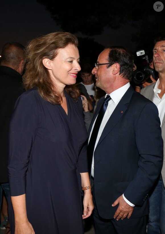 Le président François Hollande et Valérie Trierweiler viennent passer leurs vacances dans le fort de Bregançon à Bormes-les-Mimosas, le 2 août 2012