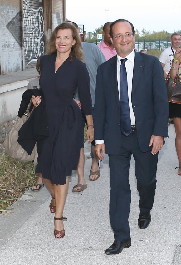 Le président François Hollande et Valérie Trierweiler viennent passer leurs vacances dans le fort de Bregançon à Bormes-les-Mimosas, le 2 août 2012