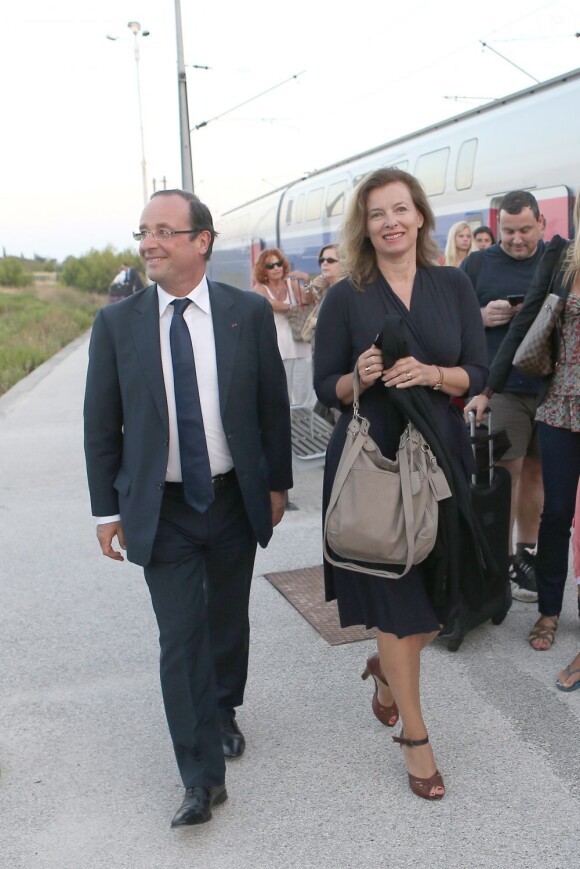 Le président François Hollande et Valérie Trierweiler viennent passer leurs vacances dans le fort de Bregançon à Bormes-les-Mimosas, le 2 août 2012