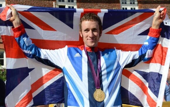 Bradley Wiggins médaillé d'or du contre-la-montre aux Jeux olympiques de Londres le 1er août 2012