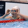 Camille Muffat lors de la finale du 400 m nage libre le 29 juillet 2012 après sa victoire olympique
