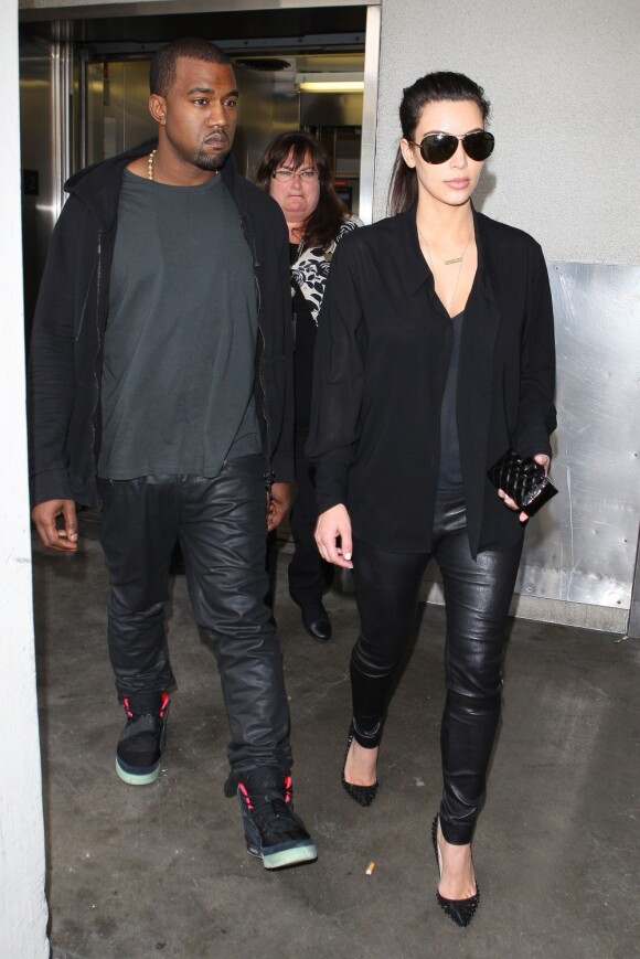 Kanye West et Kim Kardashian à Los Angeles le 16 juillet 2012