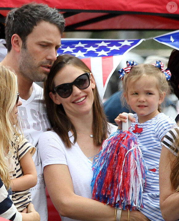 Ben Affleck, Jennifer Garner et leur fille Seraphina, le 4 juillet 2012 à Los Angeles