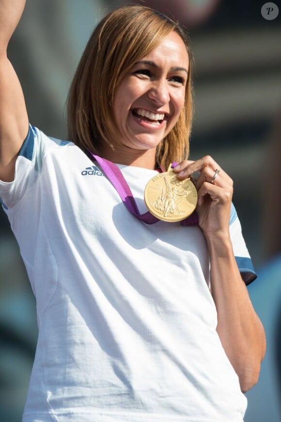 Jessica Ennis, championne olympique de l'heptathlon aux JO de Londres, en août 2012.