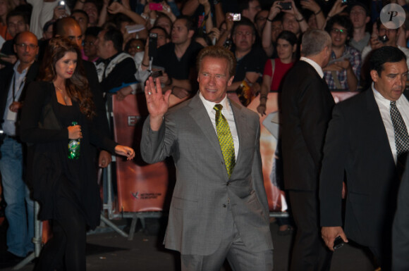 Arnold Schwarzenegger lors de l'avant-première d'Expendables 2 à Paris le 9 août 2012