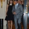 Sylvester Stallone et sa femme Jennifer Flavin sortant de leur hôtel à Paris le 9 août 2012
