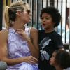 Heidi Klum entourée de ses enfants dans un parc du quartier de Nolita, à Manhattan. New York, le 12 août 2012.