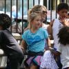 Heidi Klum entourée de ses enfants dans un parc du quartier de Nolita, à Manhattan. New York, le 12 août 2012.