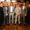Jean-Claude Van Damme, Jason Statham, Arnold Schwarzenegger, Sylvester Stallone, Dolph Lundgren et Scott Adkins à Londres pour la promotion d'Expendables 2 à Londres le 12 août 2012