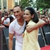 Jean-Claude Van Damme et sa femme Gladys Portugues à Madrid pour la présentation d'Expendables 2 en août 2012