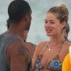 Doutzen Kroes à la plage avec son époux Sunnery James. Le 15 août 2012 à Miami