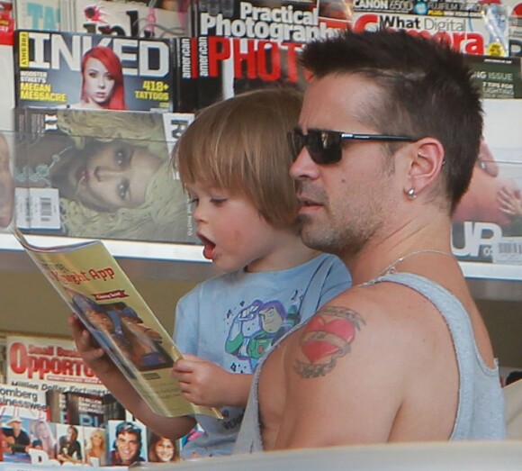 Colin Farrell et son fils Henry à Los Angeles, le 20 août 2012.